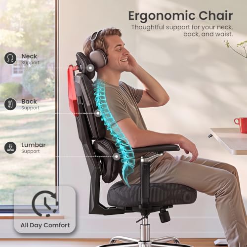 SEDETA S100 Ergonomic Office Chair with Lumbar Support, 6D Armrests