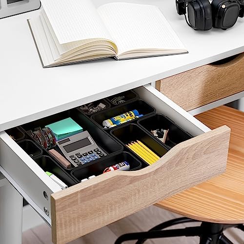 Simple Houseware Interlocking Desk Drawer Bins Organizer, 42 Packs, Black