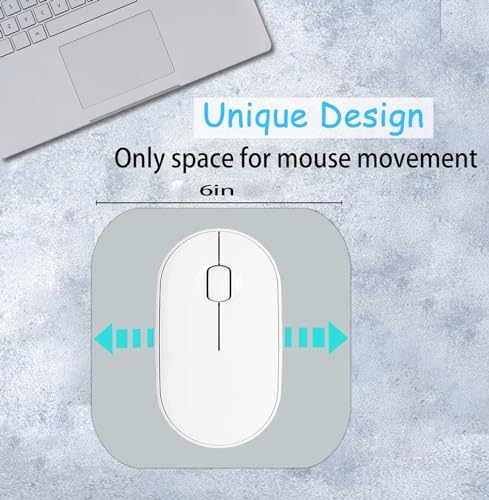 Mini Mouse Pad, 6x6 Inches, Waterproof Non-Slip Rubber Base, for Laptop, Keyboard Tray, Wireless Mouse, Home, Office, Travel (Gray)