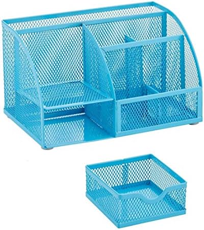 Annova Desk Organizer Wire Mesh 3 Tier Sliding Drawers Paper Sorter/Multifunctional/Premium Solid Construction for Letters, Documents, Mail, Files, Paper, Kids' Art Supplies (Blue)