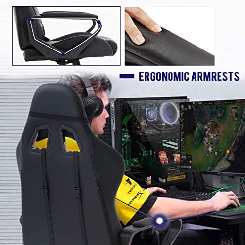 White Gaming Chair PC Office Chair, High Back Computer Chair Gaming Chairs for Adults, Ergonomic Desk Chair Office Gaming Chair with Wheels, Reclining Gamer Chair, Adjustable Headrest Lumbar Support