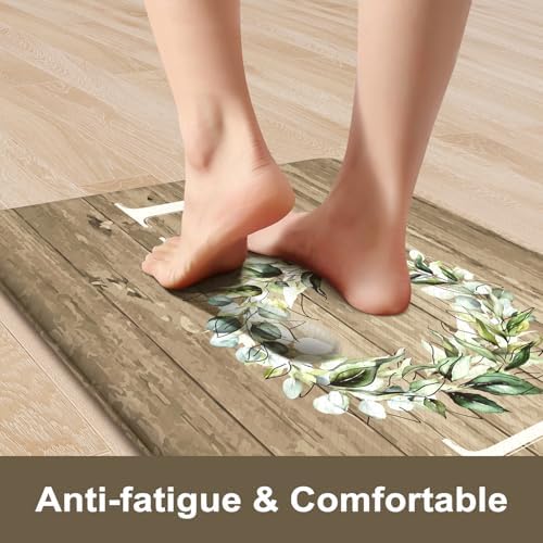 KIMODE Anti Fatigue Kitchen Mats for Floor Cushioned Kitchen Rugs Sets of 2