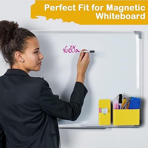 KITANIS Magnetic Pen Holder,2 Pack Magnetic Dry Erase Marker Holder with Generous Compartments,Strong Magnet Storage Marker Pen Pencil Organizer for Refrigerator,Whiteboard,Locker Accessories