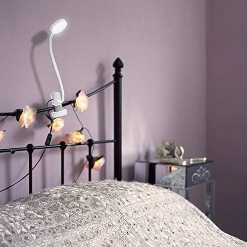 LEPOWER Clip on Light, Book Reading Lamp for Desk, Bed Headboard and Dorm