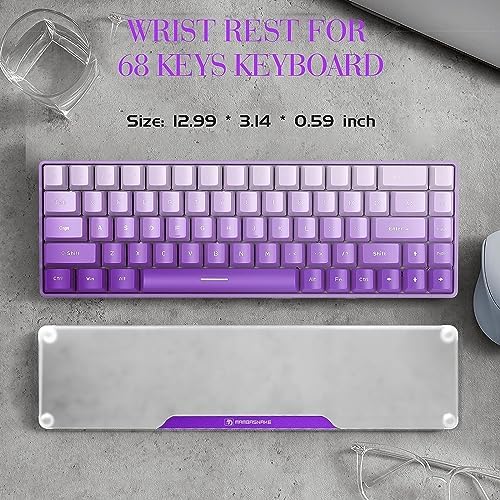 Acrylic Keyboard Wrist Rest - Wrist Support for Keyboard CNC Aluminum Alloy Customized Logo - Keyboard Pad Home & Office - Keyboard Wrist Pad with Anti-Slip Mat for 60% Compact Keyboard,Purple