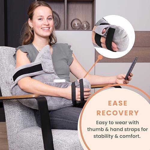 MOYOAMA Post Shoulder Surgery Pillow for Sleeping – Left/Right Arm Support with Adjustable Straps & Custom Firmness for Restful Recovery – Rotator Cuff, Bursitis, & Frozen Shoulder Pillow Post Surgery