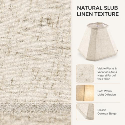 GO&SO Beige Bell Lamp Shades 1Pc,6.5" x 13" x 10.5",Linen Lampshade