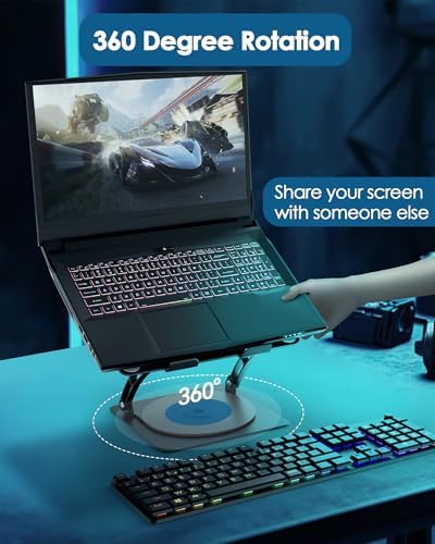 SHUWEI Gaming Laptop Cooling Pad with 360° Rotating, Fits 17.3'' Notebook