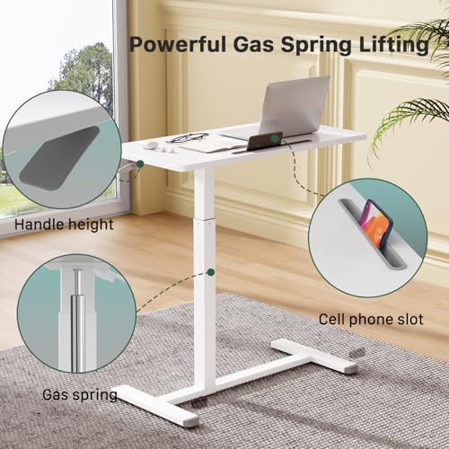 Gibbon Mounts 32” Rolling Mobile Standing Desk, Bedside Table with Wheels