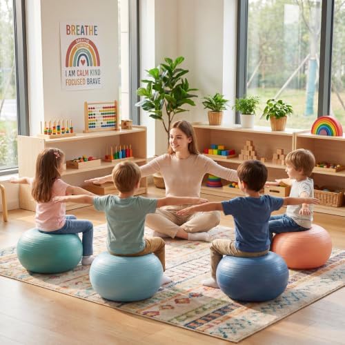Lewtemi 4 Pcs Flexible Seating for Classroom Elementary 20'', Morandi Color