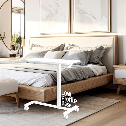 VIVO White Mobile 32 x 16 inch Over Couch Laptop Table, CART-V02L-W