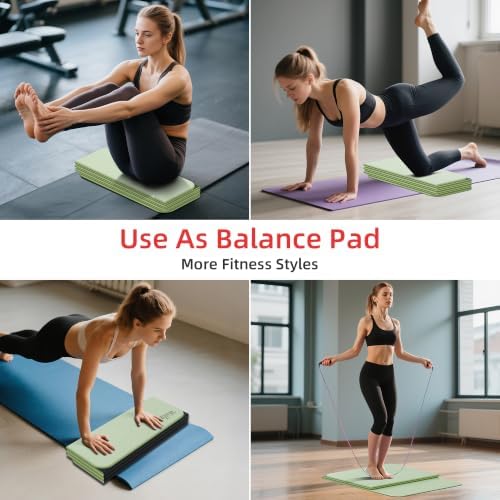 WEILA 1/2 Inch 70"x24" Foldable TPE Yoga Mat, Thick Non Slip Pilates Mat