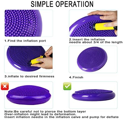 Wobble Cushion, Balance Disc, Wiggle Seat, Balance Pads for Physical Therapy, Stability Disc, Wobble Board for Dogs, Office, Sensory Kids, Classroom with Spiky Massage Ball