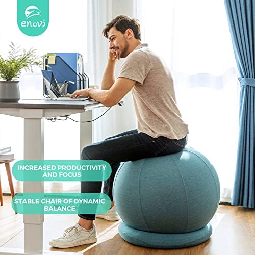 ProBalanceΩ Ball Chair, Yoga Ball Chair Exercise Ball Chair with Slipcover and Base for Home Office Desk, Birthing & Pregnancy, Stability Ball & Balance Ball Seat to Relieve Back Pain, Multiple color size