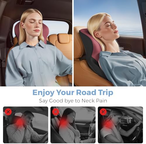 BEBAS Car Headrest Pillow, Ergonomic Neck Pillow with Memory Foam