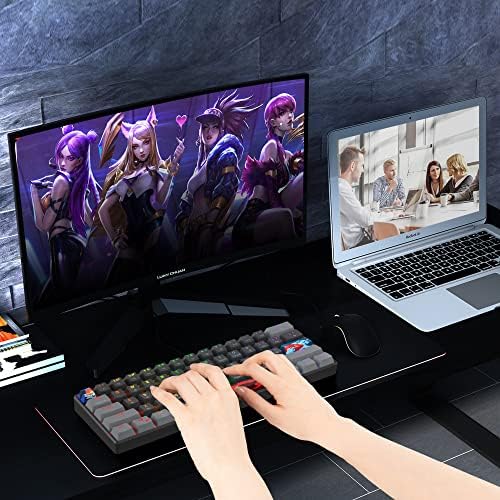 Owpkeenthy 60% Percent Keyboard Mechanical Gaming with Red Switch Wired Ultra Compact RGB Mini Keyboard Backlit for PC Xbox PS4 (Dark/Red Switch)