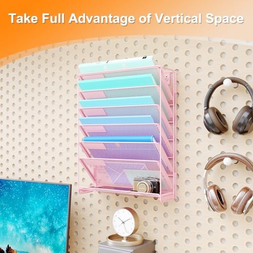 Kuntine.B Wall File Organizer Office Hanging Magazine Holder Wall File Organizer for Office Home