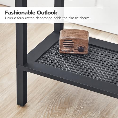 HOOBRO End Table, Small Side Table with 2-Tier Storage Shelves