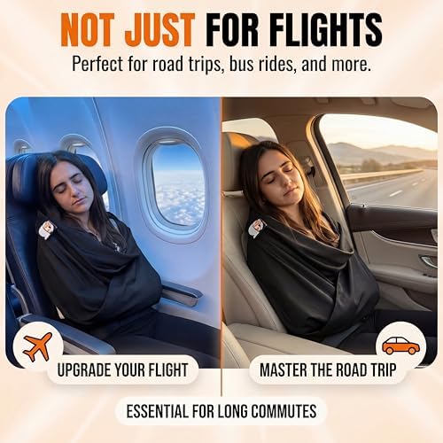 The Slyng Two Pack-Premium Travel Blanket System – Blanket Body Sling for Deep Plane Sleep | Full-Body Support, Breathable, Compact Carry-On Travel Essential for Long Flights and Car Road Trips