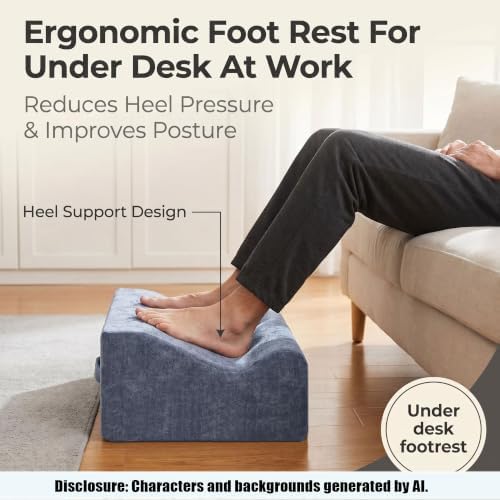 Foot Rest for Under Desk at Work, Soft Ergonomic Footrest,
