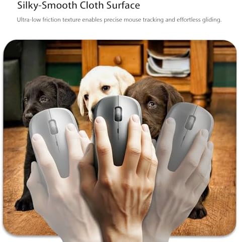 Adorable Labrador Puppies Mouse Pad, White Black and Brown Dogs Desk Mat