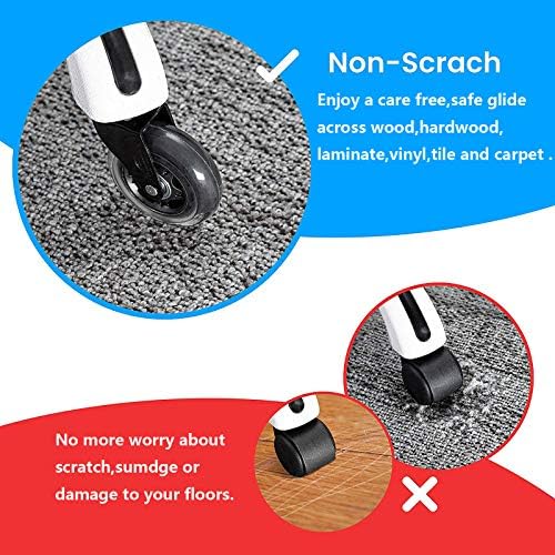 3 Inch Office Chair Wheels Set of 5,10mm Rubber Chair Casters Replacement,Heavy Duty Gaming Chair Wheels Protection for Hardwood Floors Without Chair Mats - 650lbs
