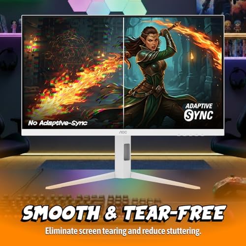 AOC 27 Inch Gaming Monitor QHD 320Hz Mini-LED HDR1000, White, Q27G4SLM/WS