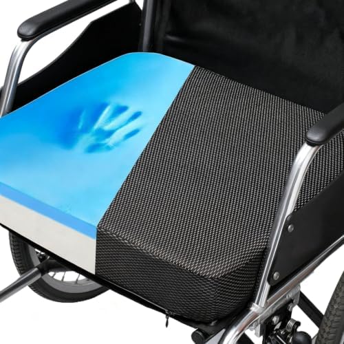 Ifoam Memory Foam Layer Wheelchair Cushion+Extra Waterproof Cover 24×24×4