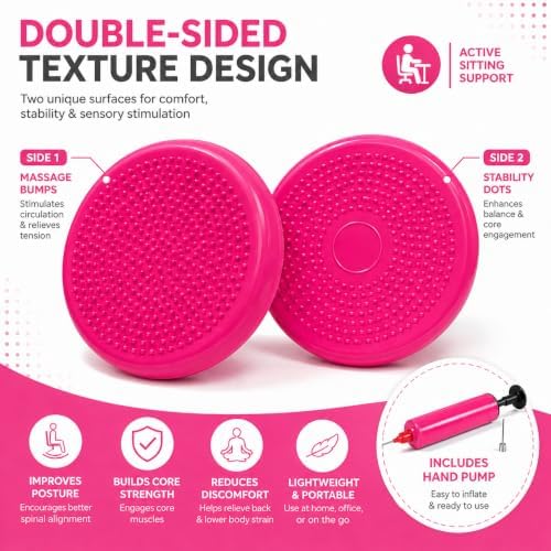 Hanstuten Wobble Seat Cushion Balance Disc - Rubber Wiggle Seat for Active Sitting, Office Desk Chair, and Core Strength Training