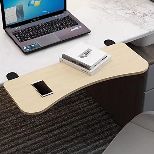 Ergonomic Keyboard Drawer Shelf, Clamp-On Table Keyboard Tray, Collapsible White/Black Desk Extender, Foldable Wrist Rest Armrest Platform (Oak 75 * 25cm/30 * 10inch)