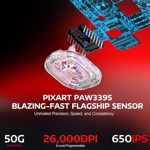 ATTACK SHARK X3 49g Ultra-Lightweight Wireless Gaming Mouse, Red&Tape