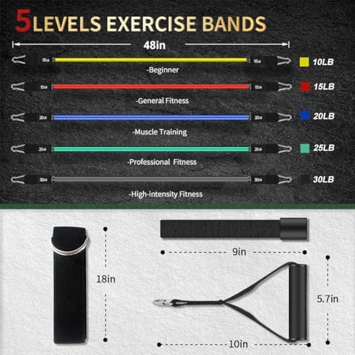 VEICK Resistance Bands with Handles, Exercise Tube Bands Set for Workouts