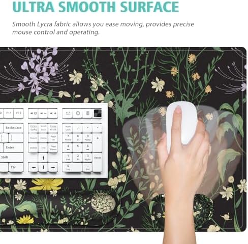 Desk Mat, Mouse Pad with Wrist Rest,4-in-1 Large Mouse Pads for Desk,Computer Ergonomic Mousepad with Wrist Support for Keyboard and Mouse(Grass)