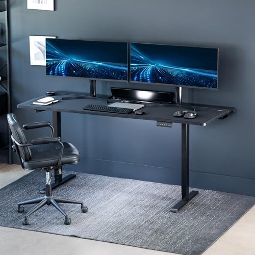 VIVO Black 71 x 30 in Standing Desk, DESK-KIT-E2B-P3B-71
