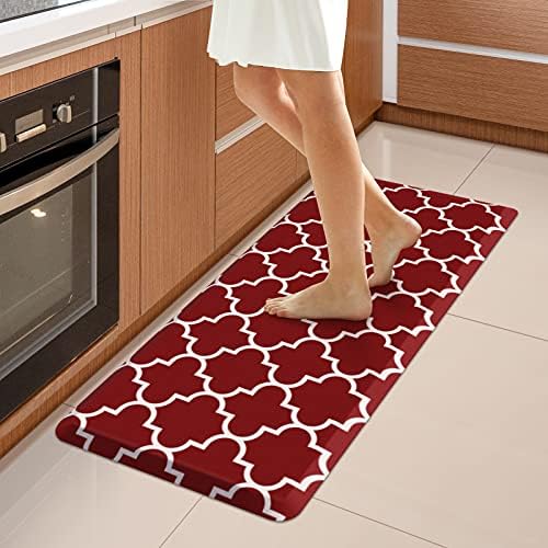 WISELIFE Kitchen Mats and Rugs Cushioned Anti-Fatigue, 17.3"x 39", Red