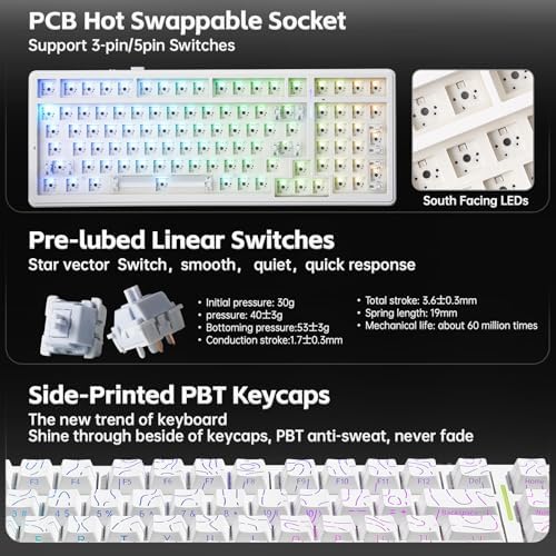 Aula F99 Creamy Keyboard Wireless Mechanical Custom Gaming Keyboards