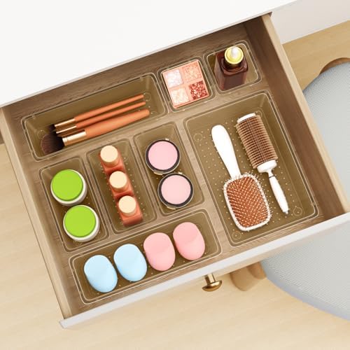 12 PCS Drawer Organizer Set, Makeup Organizers, Champagne