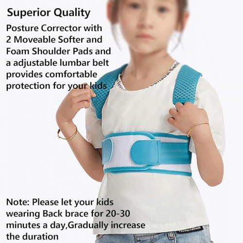 Back Brace Posture Corrector Kid Teenagers,Adjustable Upper Back Straightener Lumbar Support Belt for Hunchback Correction Pain Relief,Breathable Spine Support Brace Spine Corrector
