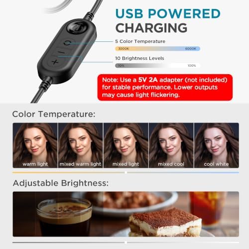InnoGear 60 LED Ring Light with Stand for Computer Selfie Video Conference