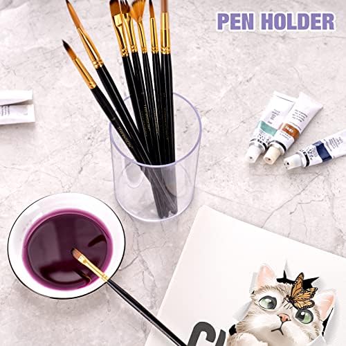3 Pcs Stylish Clear Acrylic Desk Organizer Pen and Pencil Holders