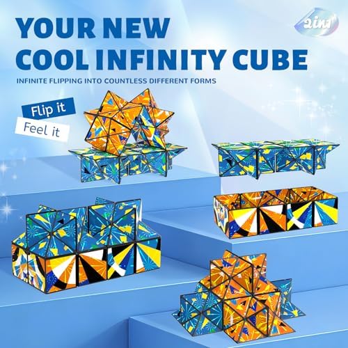 2.2 inch Kaleidoscope Infinity Cube,Holographic Fidget Block Toy for Adults