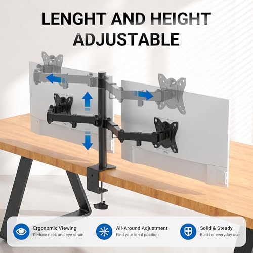 GRIFEMA Monitor Mount for 13-32 in, Dual Monitor Arm, Up to 19.8 Lbs Each