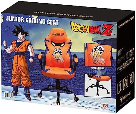 SUBSONIC Dragon Ball Z - Hogwart Gaming Chair - Office Chair for Junior Gamers - Black and Gold - Official License