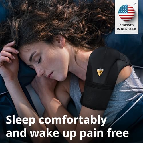 FIGHTECH Rotator Cuff Shoulder Brace for Women and Men - 4 Sizes - Shoulder Support - Pain Relief - Black - X-Small Petite Only (Chest 30-32" Bicep 7-9")