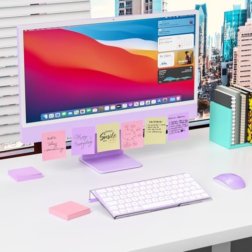 Richboom Computer Keyboard Stand for Desktop, 11.8" Tiny Clear Acrylic Keyboard Riser 78 Keys Compact Keyboard Lift for Desk Ergonomic Short Keyboard Holder Tray with White and Purple Silicone Strip