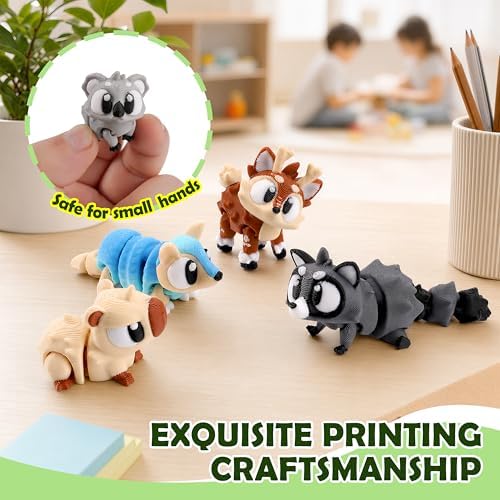 24PCS 3D Printed Animals, Multi-Color Articulated Animal Toys for Kids