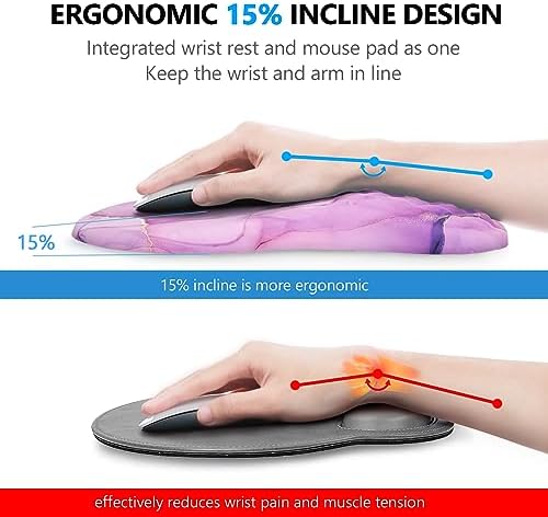 Ergonomic Mouse Pad with Wrist Support and Keyboard Wrist Rest Set