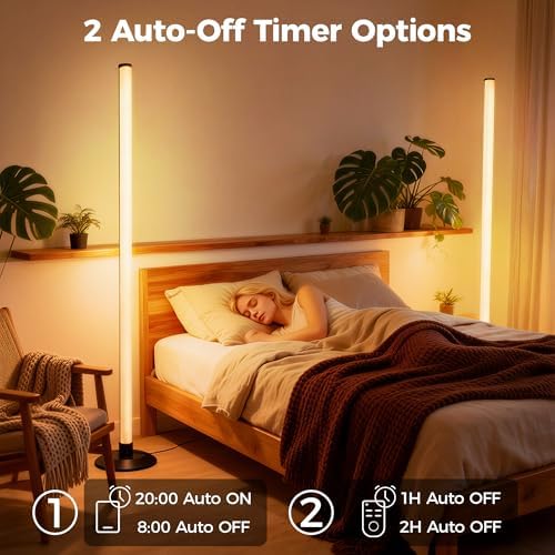 Flupuro 2 Pack ICRGB Corner Floor Lamp