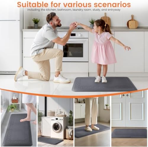 4/5 Inch Thicker Kitchen Mats Anti Fatigue Comfort Mat Standing Desk Rugs