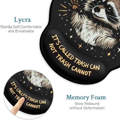 Blusabaca Raccoon Mouse Pad Wrist Rest Ergonomic Mousepad Wrist Support